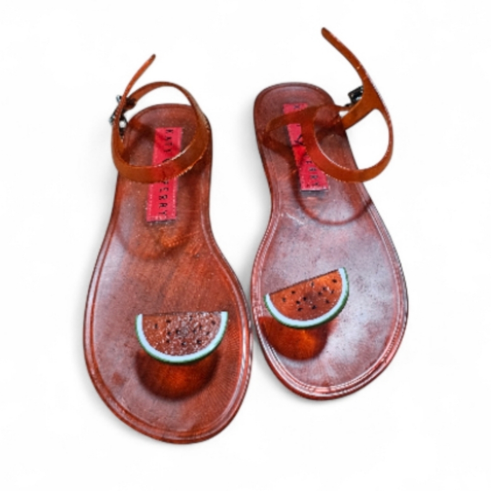 Katy Perry Red Jelly Sandals with Watermelon Design